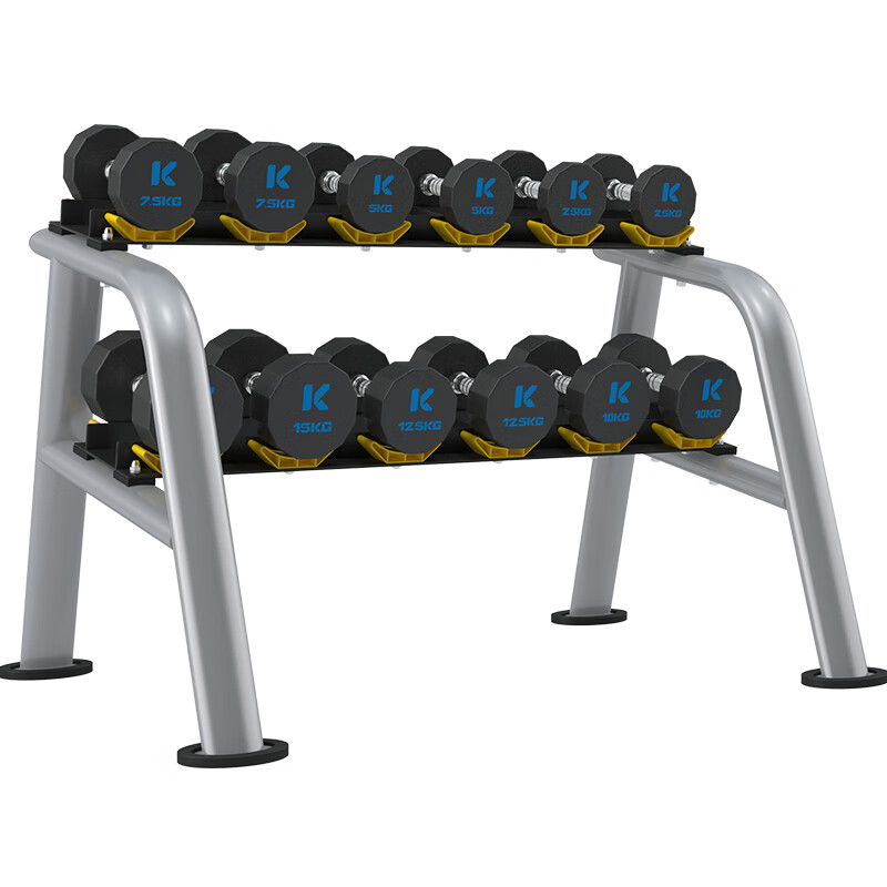 金年会TPU12边哑铃套装室内专业力量运动健身器材YLT-12T 105KG