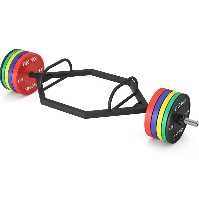 金年会健身房商用CPU全胶杠铃片六边形框形杆200kg杠铃片+框形杆(套装)